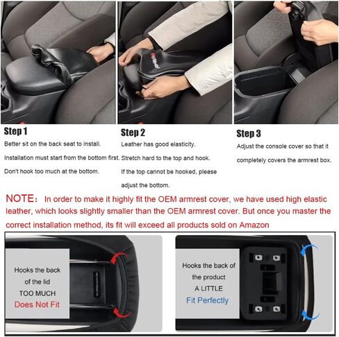 LEXLEY Center Console Pad Armrest Box Cover Waterproof Anti-Scratch Leather Protector Covers for Nissan 2013-2021 Pathfinder-Red Stitches in Kuwait