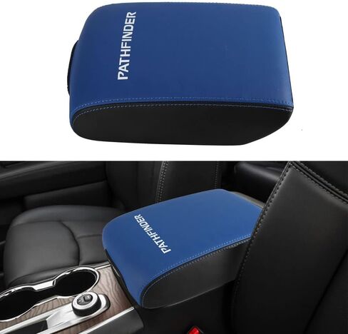 LEXLEY Center Console Pad Armrest Box Cover Waterproof Anti-Scratch Leather Protector Covers for Nissan 2013-2021 Pathfinder-Red Stitches in Kuwait