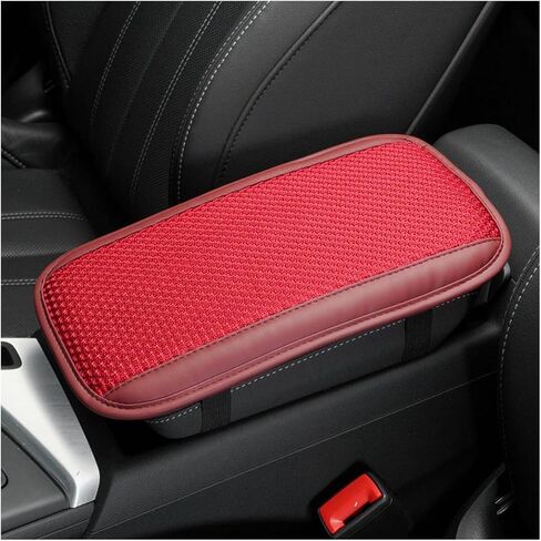 غطاء وسادة لوحدة التحكم المركزية للسيارة، حصيرة صندوق تخزين مسند الذراع التلقائي، واقي غطاء صندوق مقعد مسند الذراع الجلدي، غطاء مسند ذراع وحدة التحكم المركزية العالمية، حماية داخلية لمعظم السيارات (بني) in Kuwait