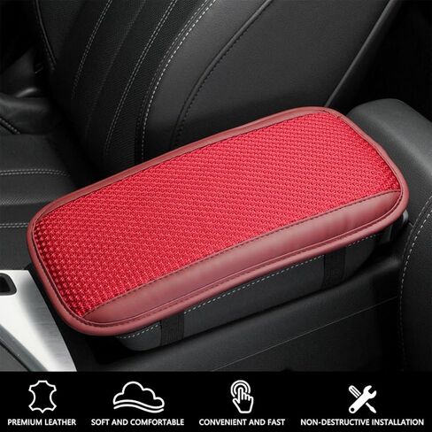 غطاء وسادة لوحدة التحكم المركزية للسيارة، حصيرة صندوق تخزين مسند الذراع التلقائي، واقي غطاء صندوق مقعد مسند الذراع الجلدي، غطاء مسند ذراع وحدة التحكم المركزية العالمية، حماية داخلية لمعظم السيارات (بني) in Kuwait