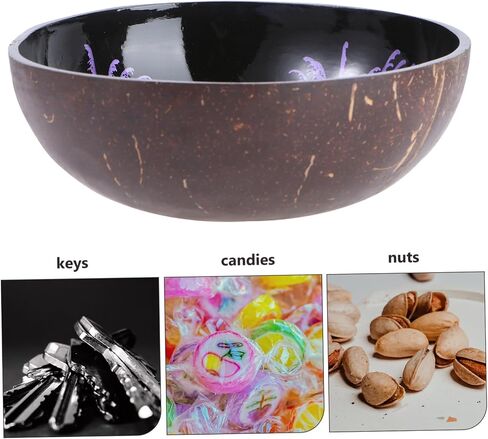 Marble Bowl Decorative Wood Bowl Round Planter Wooden Soup Bowls Ice Cream Bowl Candy Dish Rustic Home Decor Decorative Bowl Coconut Storage Bowl Vietnam Purple Office Shell Bamboo in Saudi Arabia