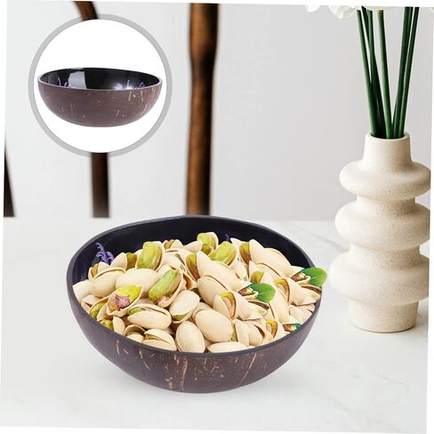 Marble Bowl Decorative Wood Bowl Round Planter Wooden Soup Bowls Ice Cream Bowl Candy Dish Rustic Home Decor Decorative Bowl Coconut Storage Bowl Vietnam Purple Office Shell Bamboo in Saudi Arabia