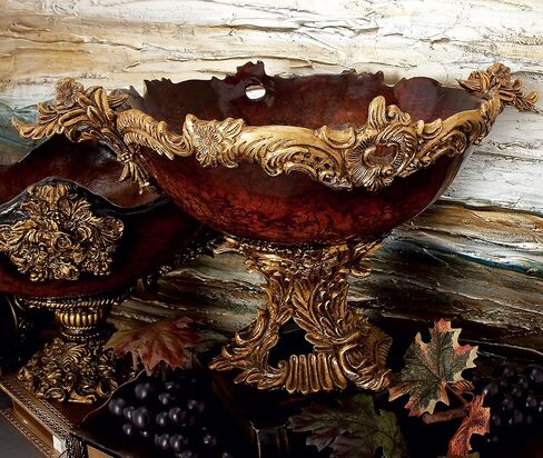 Deco 79 Polystone Intricate Carved Decorative Bowl, 19" x 14" x 11", Gold in Saudi Arabia
