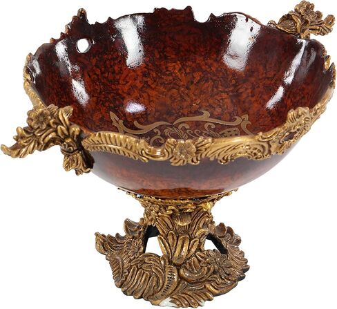 Deco 79 Polystone Intricate Carved Decorative Bowl, 19" x 14" x 11", Gold in Saudi Arabia