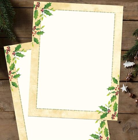 Great Papers! Falling Holly Letterhead, 25 count, 11" x 8.5" (20103016) in Saudi Arabia