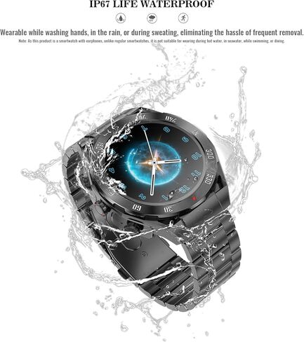 ساعة ذكية مع سماعات أذن لأجهزة Android وiPhone، شاشة AMOLED HD مقاس 1.43 بوصة، موسيقى محلية سعة 4 جيجابايت، الرد على المكالمات وإجراء المكالمات، متتبع اللياقة البدنية، تصميم رفيع للغاية، ساعة الكل في واحد مع سماعات أذن للرجال والنساء in Kuwait