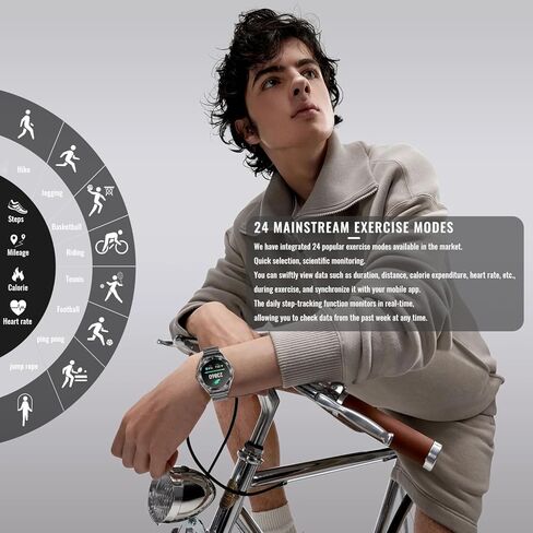 ساعة ذكية مع سماعات أذن لأجهزة Android وiPhone، شاشة AMOLED HD مقاس 1.43 بوصة، موسيقى محلية سعة 4 جيجابايت، الرد على المكالمات وإجراء المكالمات، متتبع اللياقة البدنية، تصميم رفيع للغاية، ساعة الكل في واحد مع سماعات أذن للرجال والنساء in Kuwait