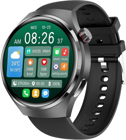 ساعة ذكية للرجال (إجراء/الرد على المكالمة) مكالمة بلوتوث 1.53 بوصة HD ساعة ذكية عسكرية لهواتف Android iPhone IP68 مقاومة للماء ساعات رياضية خارجية متتبع النشاط والنوم ومعدل ضربات القلب in Kuwait