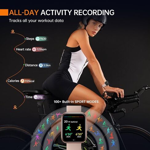 ساعة ذكية aeac للنساء Android وiPhone (Alexa/Answer/Make Call)، ساعات ذكية بشاشة عالية الدقة 1.8 بوصة مع عداد الخطى/معدل ضربات القلب/مراقبة النوم، مقاومة للماء IP68، أكثر من 100 جهاز تتبع رياضي in Kuwait