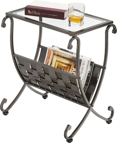 Mango Steam Melbourne Magazine Rack/Side Table/Night Stand/Remote Stand with Storage Basket in Kuwait