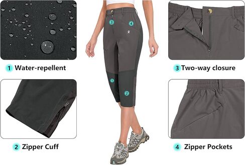 Little Donkey Andy Women's Quick Dry Capri 3/4 Hiking Lightweight Stretch Water-Resistant Pants Golf Casual in Saudi Arabia