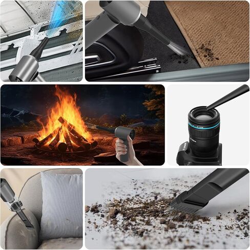 Mini Car Vacuum Cleaner, 16000PA 4 in 1 Rechargeable Brushless Motor Handheld Vacuum Cleaner with LED, Portable Wireless Vacuum Cleaner for Car, Office and Home Cleaning (Silver Grey) in Saudi Arabia