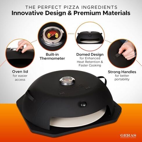 Pizza Oven Outdoor for Grill - Grill Top Pizza Oven For Outside - Pizza Stone, Pizza Peel Kit - Small Portable Home Backyard BBQ Pizzas Maker Charcoal Grill, Pellet, Propane Gas and Wood Fire in Kuwait