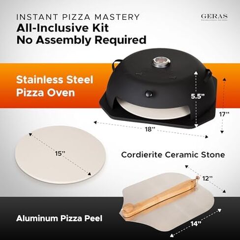 Pizza Oven Outdoor for Grill - Grill Top Pizza Oven For Outside - Pizza Stone, Pizza Peel Kit - Small Portable Home Backyard BBQ Pizzas Maker Charcoal Grill, Pellet, Propane Gas and Wood Fire in Saudi Arabia
