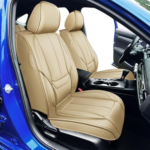 أغطية مقاعد OASIS AUTO Honda Civic 2011-2025 مخصصة تناسب 2/4 باب سيدان كوبيه هاتشباك غطاء جلدي حامي وسادة استبعاد Si (مجموعة كاملة، أسود) in Kuwait
