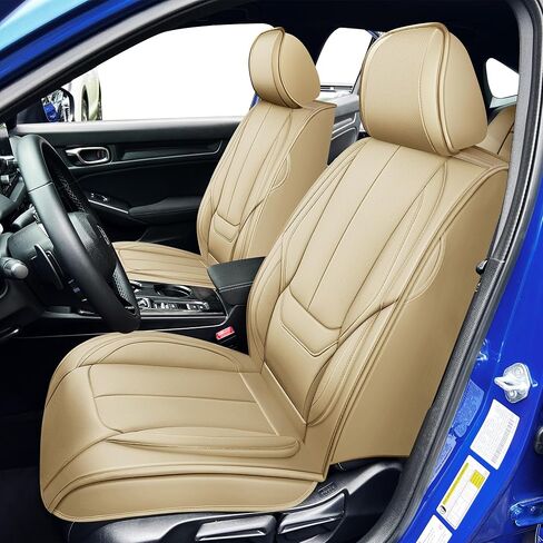 أغطية مقاعد OASIS AUTO Honda Civic 2011-2025 مخصصة تناسب 2/4 باب سيدان كوبيه هاتشباك غطاء جلدي حامي وسادة استبعاد Si (مجموعة كاملة، أسود) in Kuwait