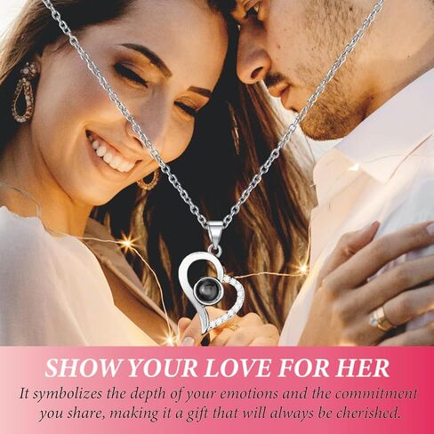 قلادة أنا أحبك بـ 100 لغة إلى الأبد، وردة أبدية محفوظة، وردة حقيقية مع قلادة تقول أنا أحبك بـ 100 لغة، قلادة على شكل وردة للنساء هدايا عيد الأم in Kuwait