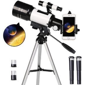 High Power 70mm Astronomical Refractor Telescope Monocular Telescope with Tripod & Phone Holder, Travel Telescope for Kids Adults Beginners Binoculars