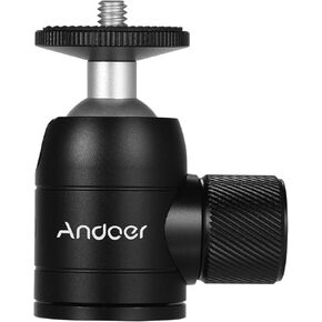 Andoer Tripod Ball Head 360 Degree Swivel Compatible with DSLR Camera Tripod Selfie Stick Monopod