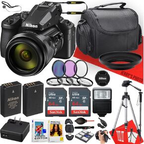 Nikon COOLPIX P950 Digital Camera with NIKKOR 24-2000mm Lens + 2PC 64GB Memory + Extra Battery + Hood + Monopod + Filters + Tripod + More (31pc Bundle)