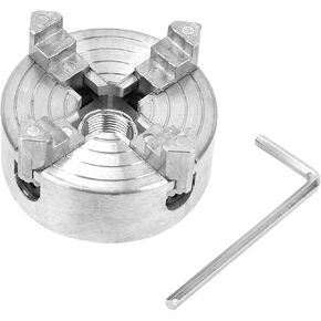 Z011A 4 Jaw Chuck Clamp Accessory, Zinc Alloy Material, Large Clamping Range, Compact Size, Easy to Use, Wear and Durable, for Mini Metal Lathe