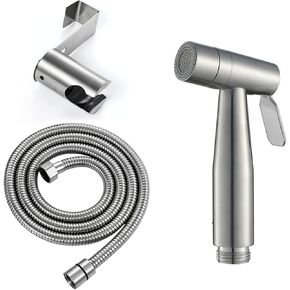 HandheldSprayer 2 Function Cloth Diaper Sprayer Brushed Stainless SteelSprayer for Toilet, with Stainless Steel Hole-Free Wall Mount Bracket and Hose,Telephone line(Telephone Line)