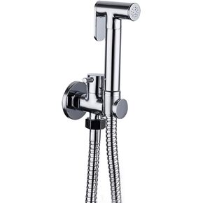 HandheldToilet Sprayer Chrome, Adjustable Water Flow Cloth Diaper Sprayer for Toilet Portable Single Handle SquareSprayer Toilet Kit,Chrome(Chrome a)