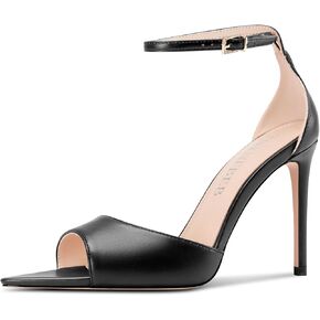 Tnynfbebb Womens Stiletto High Heel Open Sandals Candals Cankle Strap Buckle Prom Party Dress Press Trity Summer Summer 3.9 Inches Enels