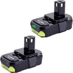 2 حزمة 18V 3.0AH استبدال الليثيوم بطارية متوافقة مع أدوات الطاقة اللاسلكية Ryobi 18V ، استبدال بطارية 18V P102 P104 P104 P106 P107 P108