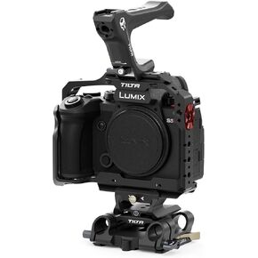 Tilta Camera Cage Compatible with Panasonic S5 II/IIX/G8 II Basic Kit - Black, Cold Shoe and 1/4"-20 Threads with Locating Pins | TA-T50-A-B