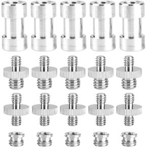 20pcs مسامير محول ملولبة - محولات معدنية عالية القوة لتصوير التصوير الفوتوغرافي ، وتصميم متين للكاميرات والضوء