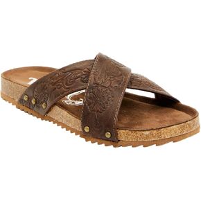Very G Womens Jaycee 2 Floral Embossed Fashion Slide Sandal