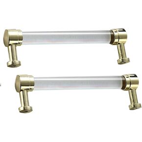 Cupboard Handles,Aluminum Alloy Kitchen Cabinet Door Handle,2 Packs Cupboard Handles Crystal Cabinet Pulls Transparent Acrylic Drawer Knobs Zinc alloy base,Door Levers for Closet,Wardrobe,Dresser,Shoe