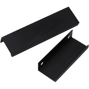 Cupboard Handles,Aluminum Alloy Kitchen Cabinet Door Handle,2 Packs Concealed Handle Black Cabinet Pulls Aluminum Alloy Cupboard Handles Right Angle Drawer Knobs,Kitchen Door Levers for Bathroom,Close