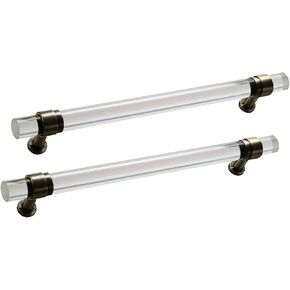 Cupboard Handles,Aluminum Alloy Kitchen Cabinet Door Handle,2 Packs Cabinet Pulls Transparent Acrylic Cupboard Handles Crystal Drawer Knobs Zinc alloy base,Door Levers for Closet,Wardrobe,Dresser,Shoe