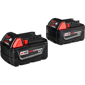 Milwaukee 48-11-1822 Dual M18 Genuine OEM 3 Amp Hour 18V Lithium Ion XC Extended Capacity Battery with Redlink Intelligence and Extreme Weather Performance (2 Pack of 48-11-1828)