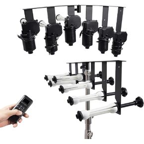 Photography Backdrop Wall Mount Roller System - Motorized Electric Background Support With Remote - Video Photography Holder Kit, 4 Roller, Black, Without Battery