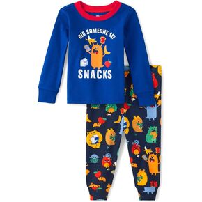 The Children's Place Baby Boys' and Toddler Long Sleeve Top and Pants Snug Fit 100% Cotton 2 Piece Pajama Set