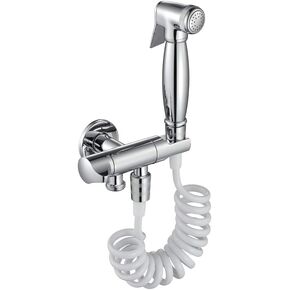 PortableFaucet Traditional Toilet SprayerSingle Cold Water Bathroom Cloth Diaper Washer, HandheldSprayer for Personal Hygiene or Pet Bath, Chrome,Styleb(Styleb)