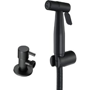 Black Hand HeldSprayer for Toilet, Stainless Steel Sprayer Kit Hot and Cold Portable Rust Proof Shower Sprayer Head for Personal Hygiene