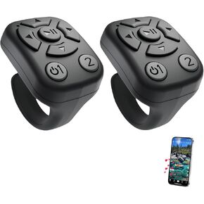 TikTok Scrolling Ring - Bluetooth Remote for TikTok Clips & Melodies, iPhone-Compatible Fingertip Wireless Bluetooth Controller, Ideal for iPad, iOS & Android, with Lively Camera Shutter, 2 Pack