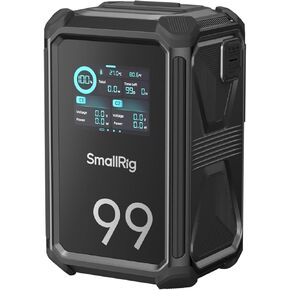 SMALLRIG V Mount Battery X99, 99Wh / 6800mAh V Mount Battery, 100W Output 2H Full Charge, Dual D-TAP, USB-C, DC Ports, APP Control, 2.0" Touchscreen, for Camera, Camcorder, Monitor, Video Light