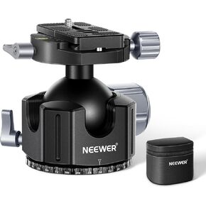 NEEWER 44 mm Low Profile Ball Head Tripod Head, Heavy Duty CNC Aluminium Alloy with Double 360° Panorama & 1/4 Inch Screw Arca Type QR Plate for DSLR Camera, Camcorder, Tripod, Monopod, Max. Load 25