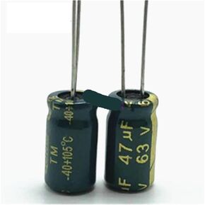 20pcs/lot Q07 high Frequency Low impedance 63V 47UF Aluminum electrolytic Capacitor Size 6 * 12mm 47UF 20%
