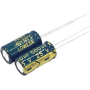 10pcs/lot Q01 25V 680UF Low ESR/Impedance high Frequency Aluminum electrolytic Capacitor Size 8 * 16 680UF25V 20%