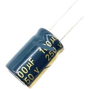 2pcs/الكثير من التردد العالي المعاوقة منخفضة 250V 100uf 250v 100uf المكثف المنحل بالكهرباء الألمنيوم الحجم 16 * 25 20 ٪