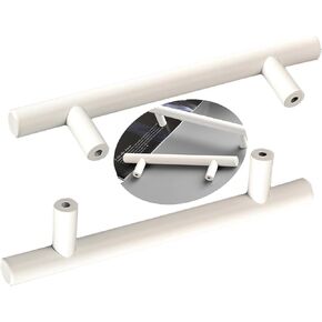 Cupboard Handles,Aluminum Alloy Kitchen Cabinet Door Handle,2 Packs Cabinet Pulls Aluminium alloy Drawer Knobs,Pulls White Handle Straight T-shape Cupboard Handles,Kitchen Door Levers for Bathroom,Clo