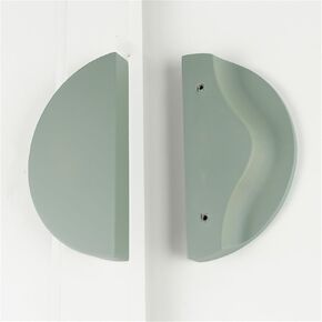 Cupboard Handles,Aluminum Alloy Kitchen Cabinet Door Handle,2 Packs Cabinet Pulls Coloured Solid Wood Handles Cupboard Handles Semi-Circular Drawer Knobs Half-Moon Kitchen Door Levers for Bathroom,Clo
