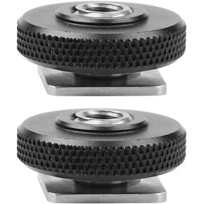 FEICHAO 3/8" to 1/4" Thread Adapter Single-Layer Cold Shoe Holder for SLR Cage Sports Camera Accessory (2 pcs Screw)