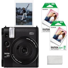 FUJIFILM INSTAX Mini 99 Instant Film Camera Bundled with INSTAX Mini Instant Film | 40 Exposures + Cleaning Cloth (4 Items)